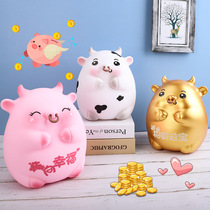 Jucai Nafu cattle piggy bank cute cartoon cute cow enamel piggy bank student gift creative home furnishings