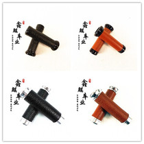 Locomotive motorcycle retro modified handlebar cover metal Pu splice black Brown
