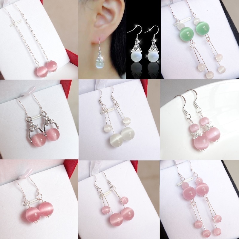 New noble and temperament sterling silver jade earrings ancient style Hanfu accessories Chinese style jade earrings original earrings earpins