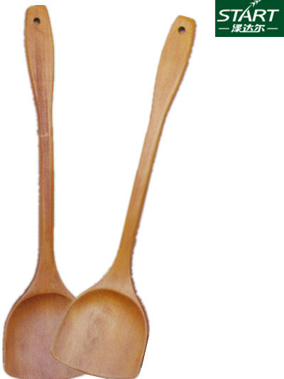 Non-dipping pan special natural wood shovel lengthened handle smokeless pan special pan shovel sauttiled vegetable shovel without paint
