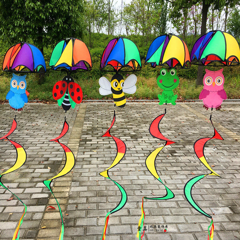 Kindergarten air hanging decoration animal wind spinning cloth umbrella windmill outdoor cartoon animal indoor hanging decoration