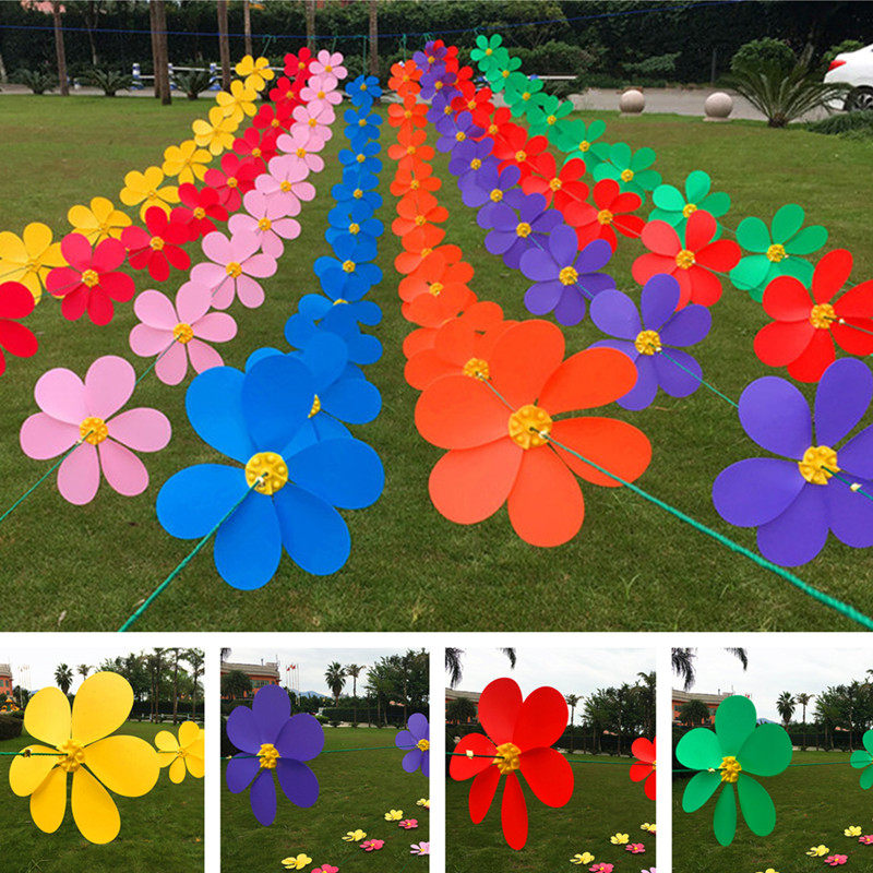 Plastic Windmill Strings Outdoor Outdoor Decoration Kindergarten Hanging shopping mall Rain-Proof Scenic Area Arrangement Windmills