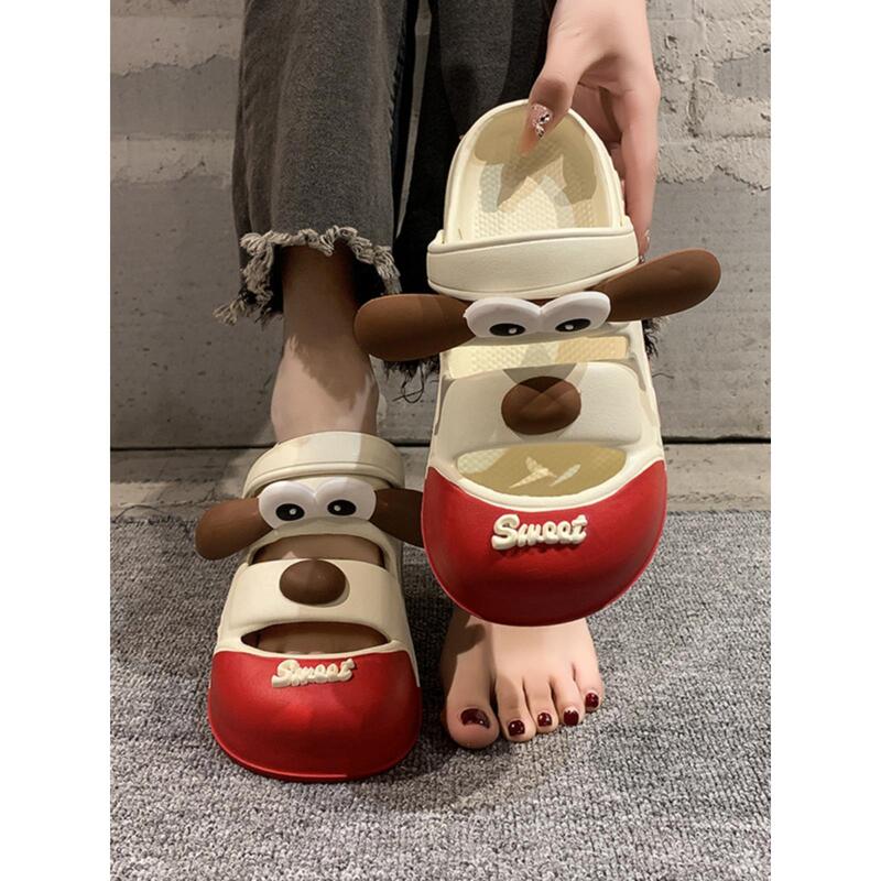 Dog-Themed Big Toe Slippers for Women, Summer, Water-Resistant, Soft Sole, Unique and Cute Slippers for Girls
