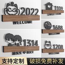 Three-dimensional hollow door plate can be customized number plate home personalized creative room number plate room number office hotel guest