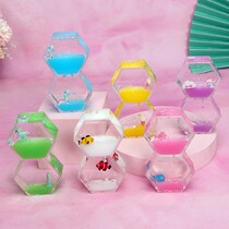 Creative Double Rhombus Macaron Pudding Color Oil Drop Liquid Hourglass Timer Girl Hearts Driving Things Swing