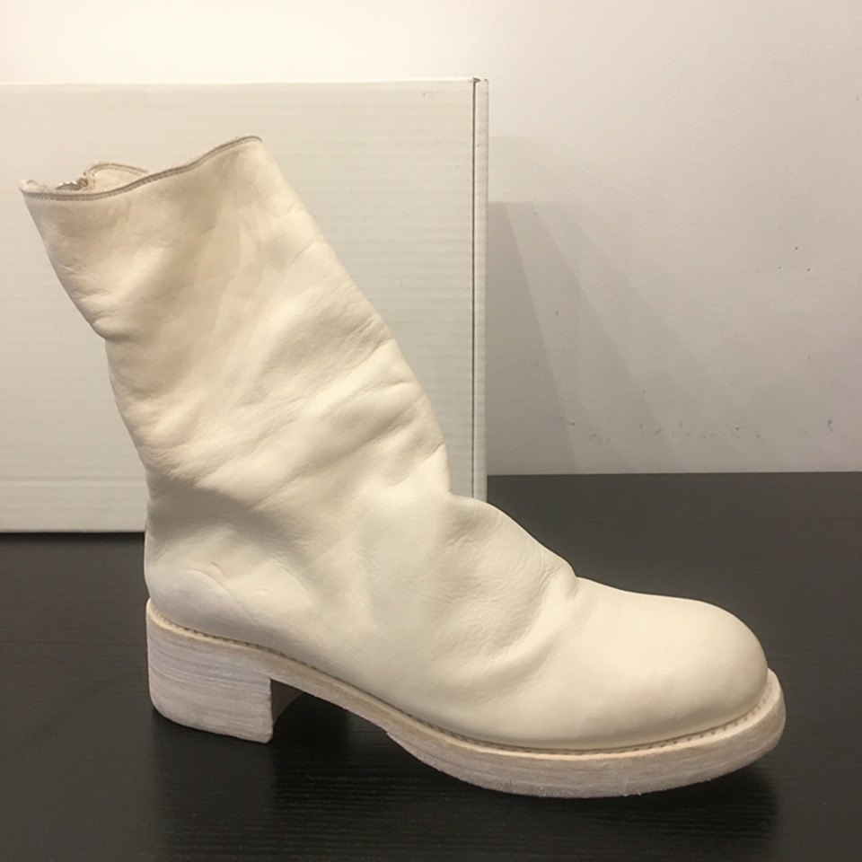 White & Refund And Exchange Are Not Supportedguidi style 788 Back zipper Boots  dark vanguard Water dyeing Horse skin Make old manual goodyear  customized Leather boots