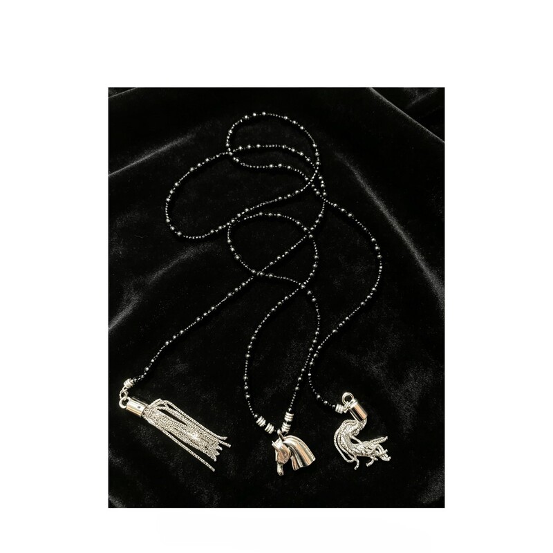 Vintage Beaded Necklace for Women, Metal Tassel, Exquisite Pendant, Long Punk Style, Unique and Versatile, European and American Style Vintage Beaded Necklace for Women, Metal Tassel, Exquisite Pendant, Long Punk Style, Unique and Versatile, European and American Style