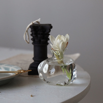 Lovely Day and style Artificially blown light texture glass Pomegranate shape small flower arrangement ornaments mini vase