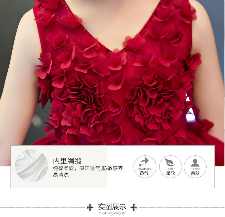 2018 trẻ em mới của váy cưới công chúa váy cô gái pettiskirt hoa cô gái sinh nhật ăn mặc trang phục buổi tối ăn mặc váy trẻ em
