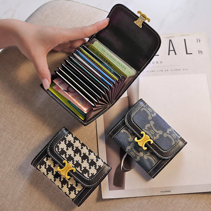 Houndstooth card bag ladies exquisite high-end 2021 new coin purse female niche design small high-end sense of explosion