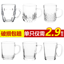 Transparent glass cups Home water glasses Beer Cups Thickened heat-resistant Breakfast milk cup No cover with drinking cup of water