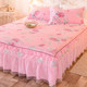 Cotton bed skirt single piece lace non-slip floral simple style single double bed skirt bed cover 1.8m pure cotton bedspread