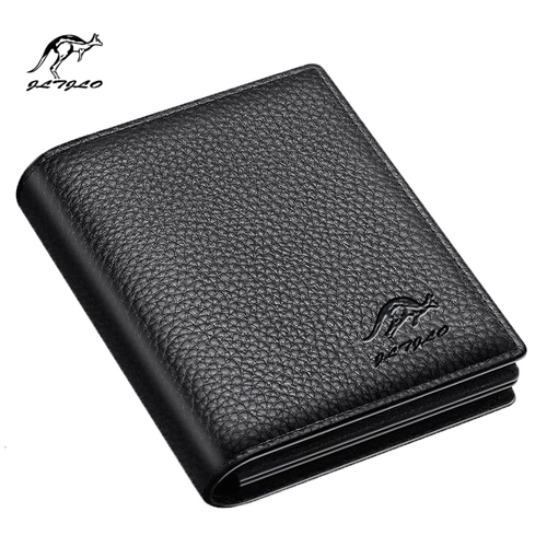 Кенгуру, кожаный короткий бумажник, воловья кожа, из натуральной кожи