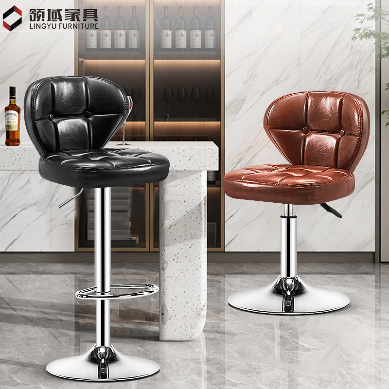 Bar Bench Modern Minima High Footstool Bar Stool Lift Stool Home Bar Chair Collection Silver Counter Chair Light Lavish Bar Chair