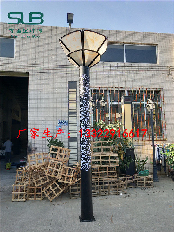Special-shaped flower lamp square decorative lamp imitation marble cylindrical landscape lamp pedestrian street retro garden lamp