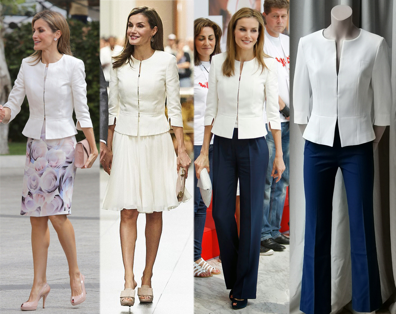Spot New Female Spanish Queen Same Style Work Clothing Elegant Simple Intellectual Feminine Mid-Sleeve Short Blazer