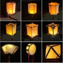 Seven New Years Valentines Day Handmade Palace Lantern Hand-painted Blank Material Diy Ancient Wind Paper Chinese Lantern Flower Light Shine