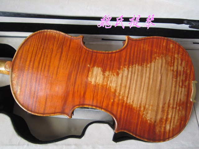 Pure handmade single-board antique violin Solid wood tiger pattern violin with old varnish