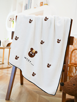 Japanese big bath towel household new male and female than pure cotton water absorption speed is not easy to drop hair adult swimming wrap