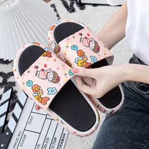 Japanese adorable girl princess wind summer wearing slippers in home room anti-slip thick soles