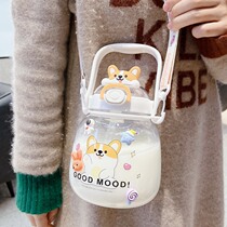 Japan Cute Big Belly Cup Childrens Water Cup Baby Student Large Capacity With Straw Cup Resistant Plastic Cup