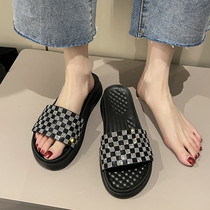 Japanese crystal slippers wear new summer thick soles wet water sea fairy wind anti-slip cool drag