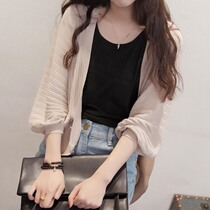 Japanese Summer Sun Sun Bubble Sleeve Town Design Sense Small Surface Sleeve Knitted Sweater