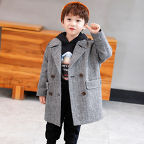 Boys woolen sweatshirt 2021 new ocean gas children Hooo Jacket Autumn winter clothing clip cotton thickened CUHK Tong Han version