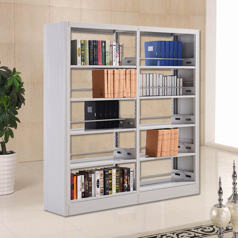 Steel bookshelf shelf File rack Data rack Drawing rack School library bookshelf beauty rack Double-sided rack