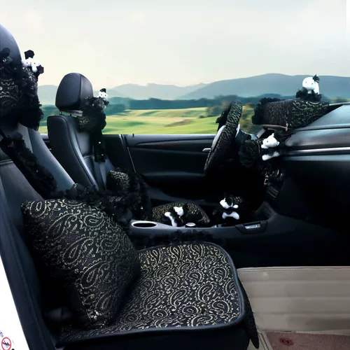 Черное ювелирное украшение, ремень безопасности, мультяшный комплект, с медвежатами, кружевное платье