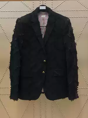 Autumn and winter trend New cracked fringe design casual unique versatile men Business slim suit jacket