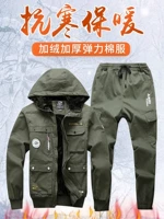 Демисезонный утепленный хлопковый пуховик для работы, куртка, камуфляжный комплект