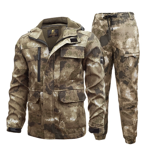 Демисезонный утепленный комбинезон, износостойкий камуфляжный пуховик, водонепроницаемая куртка