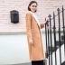 Jane hoa mùa đông mới hoang dã áo khoác dài ve áo nữ Áo khoác mỏng nữ ấm áp E65171 - Trench Coat