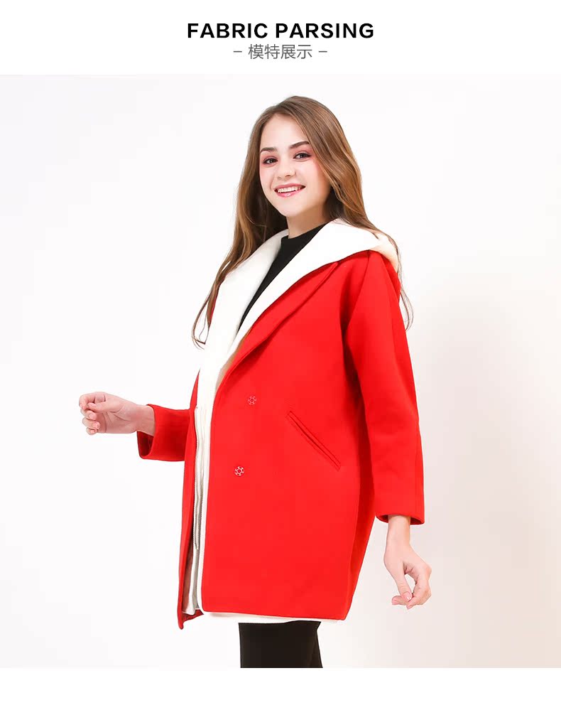 Jane hoa mùa đông thời trang mới thời trang hoang dã áo len trùm đầu áo len ấm áp áo khoác nữ E55139 - Trench Coat áo khoác adidas nữ