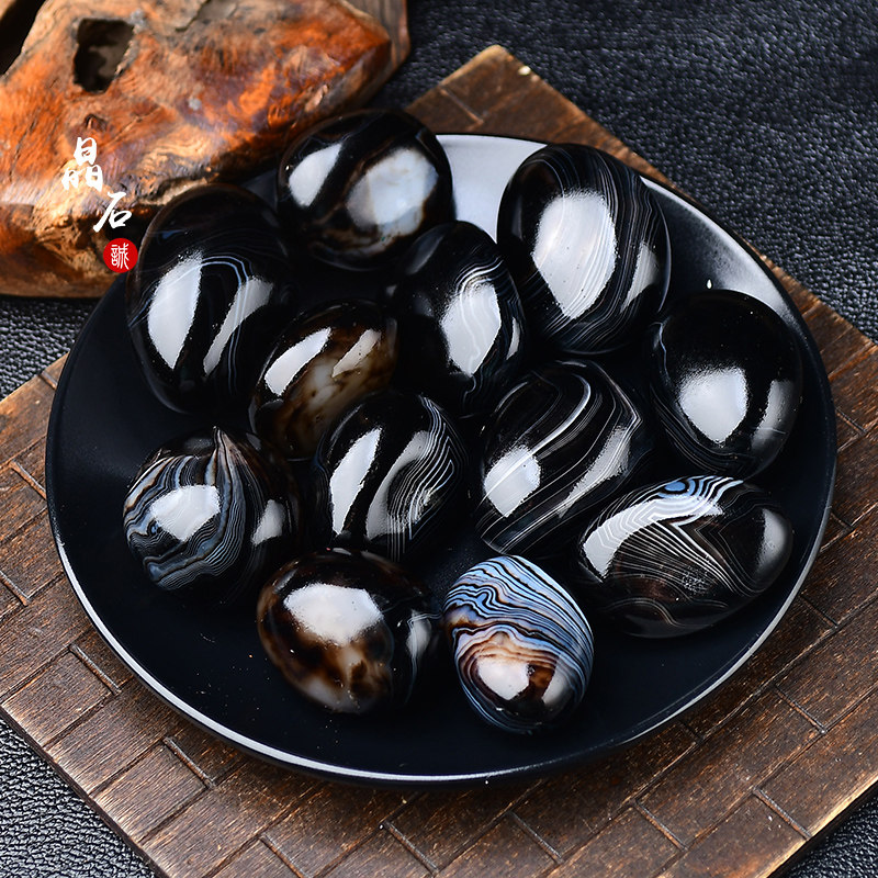 天然黑瑪瑙原石擺件教學標本纏絲瑪瑙石魚缸造景礦石標本