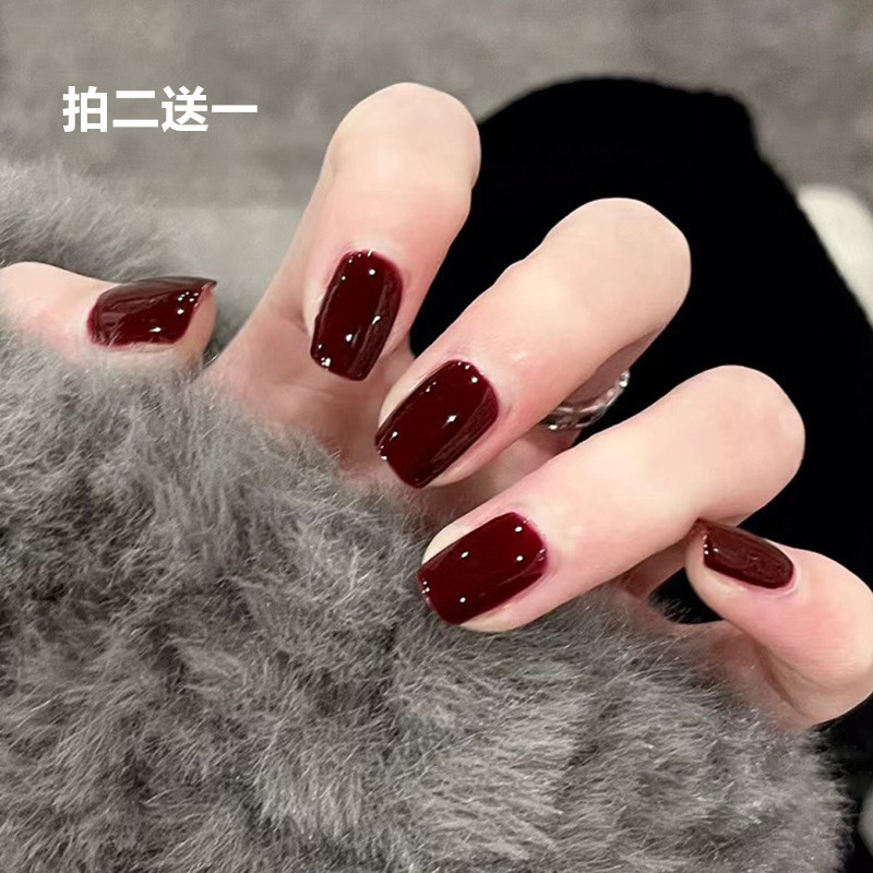 New Year's Red Armor Nail Art 2026 Spring Festival New Style Nail Art Autumn and Winter High-End Nail Stickers Finished Product New Year's Red Armor Nail Art 2026 Spring Festival New Style Nail Art Autumn and Winter High-End Nail Stickers Finished Product