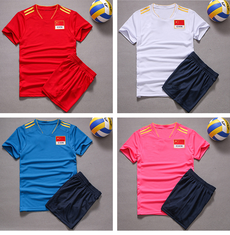 Trường tiểu học mới bóng chuyền quần áo phù hợp với trẻ em hàng gas jersey ngắn tay bóng chuyền đào tạo đội đồng phục tùy chỉnh in ấn nhóm mua lưới bóng chuyền nam và nữ	