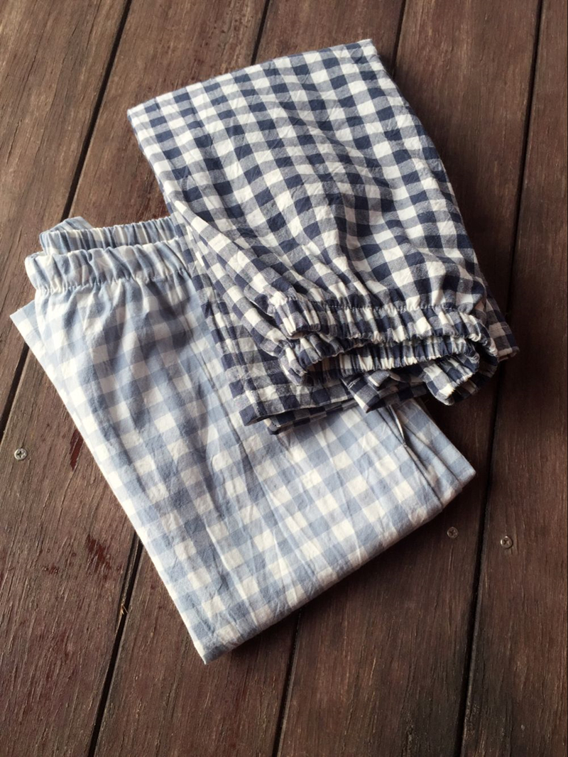 Mùa xuân, mùa hè và mùa thu, không in gió, cotton, cotton, nhà thông thường, các cặp vợ chồng, nam và nữ, quần ngủ, quần áo gia đình, quần cotton, Nhật Bản quần âu nam