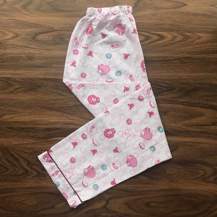 Mùa xuân và mùa hè Mùa hè Quần cotton pyjama Quần thun Đàn hồi Eo Quần dài Quần lửng nữ Quần dài Nhà dài Quần đơn Pajama quần ống suông nam