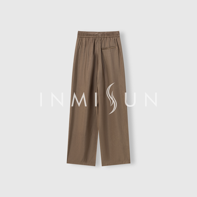 【Tang Man Ni Fan Exclusive】 "Old Money Style" Acetate Wide-Leg Pants High-Waisted Casual Pants 95156+95155