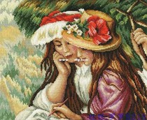 Luoluo RTO M410 characters two good friends girls cross stitch diagram redraw XSD source file