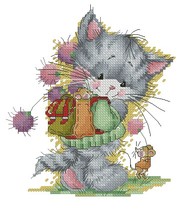 Luoluo 9939zz cartoon cute cat cross stitch picture redraw XSD source file