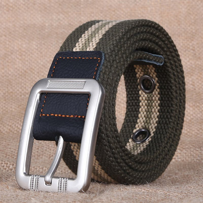 Men's ladies canvas belt casual business jeans needle belt outdoor youth students military training belt