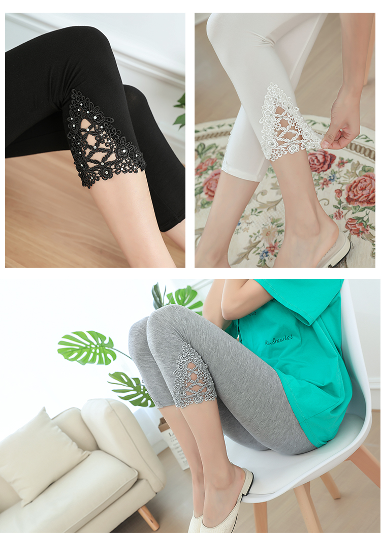 Mùa hè phương thức bảy điểm xà cạp phụ nữ phần mỏng mặc mỏng kích thước lớn 7 điểm quần quần chân quần short phụ nữ Quần ngụy trang nữ mùa hè