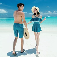 Cặp đôi đồ bơi hot hot 2018 mới lộng lẫy thời trang bảo thủ mỏng manh lệch vai kỳ nghỉ trăng mật đôi đồ bơi set đồ đôi - Vài đồ bơi 	đồ đôi đi biển cặp	