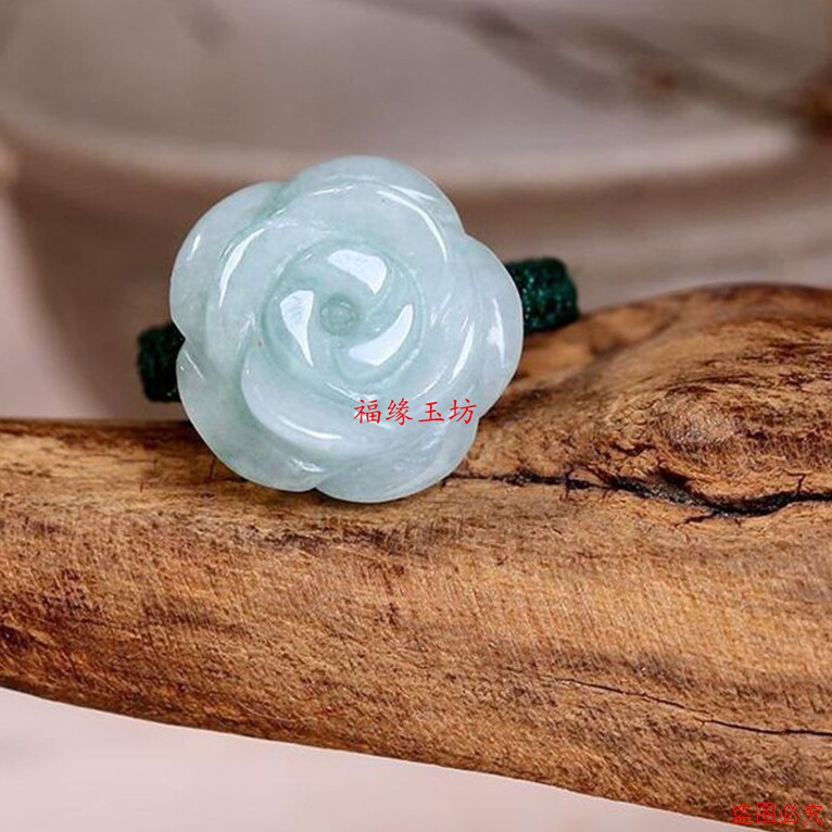 Jade rose ring hand-woven couple model