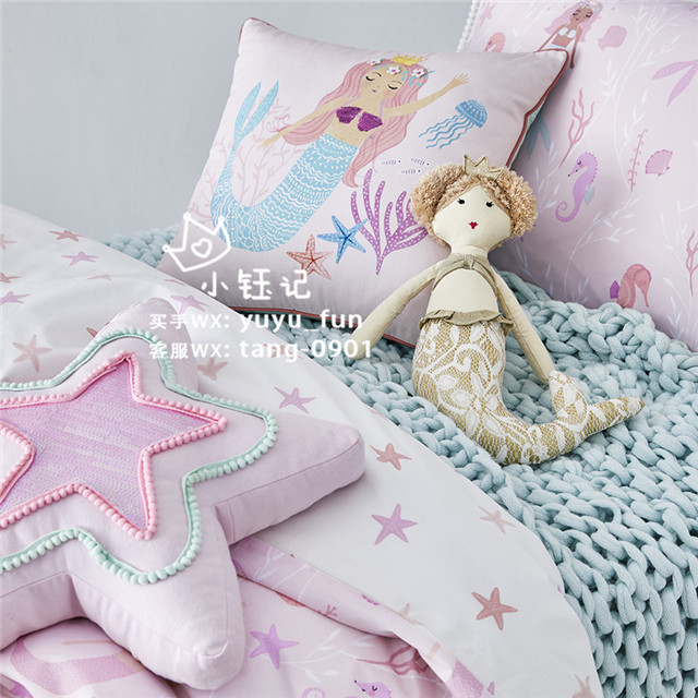 小 钰 记 Úc quảng cáo trẻ em giường quilt cover + pillowcase sao nàng tiên cá bông tại chỗ