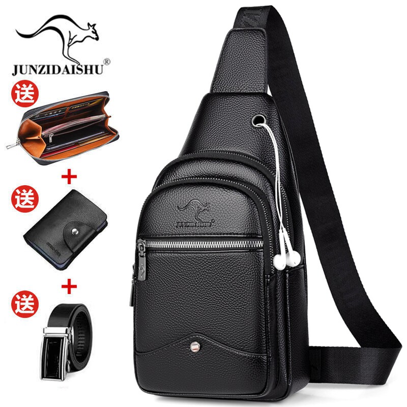 Men's chest bag 2022 new slanted satchel leather Texture Tide Card Sport Small Bag 100 lap Single shoulder bag Light Shoulder Bag