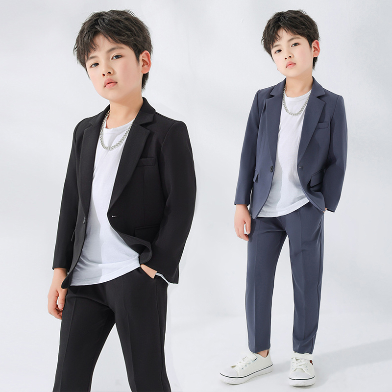 Children's Suit Set for Boys, Spring and Autumn Style, British Style, Handsome Casual Host Performance Outfit, Small Suit, Flower Boy Formal Wear